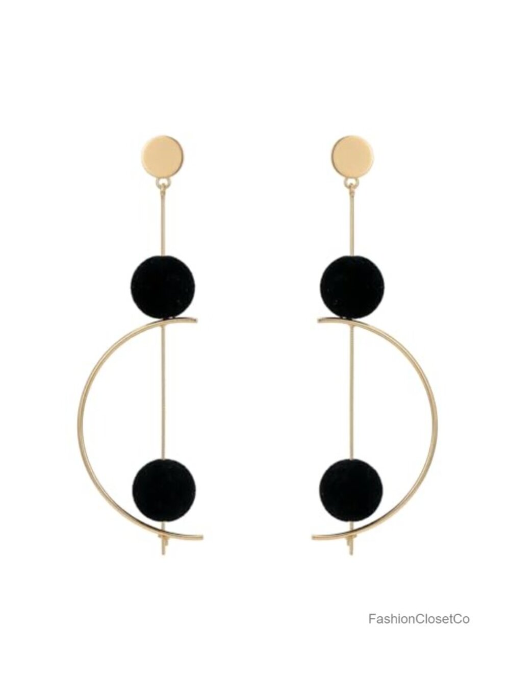 Gold-Tone Metal Geometric Drop Dangle Earrings for Women Lightweight